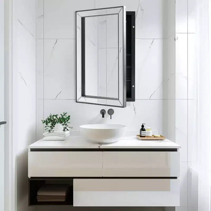Armoire à pharmacie miroir perlée urbaine minimaliste