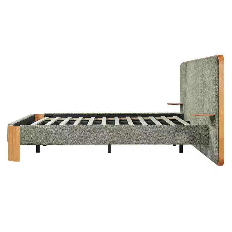 Cadre de lit en caoutchouc avec matelas moelleux en laine