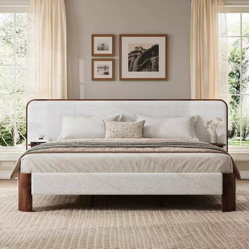 Cadre de lit en caoutchouc avec matelas moelleux en laine