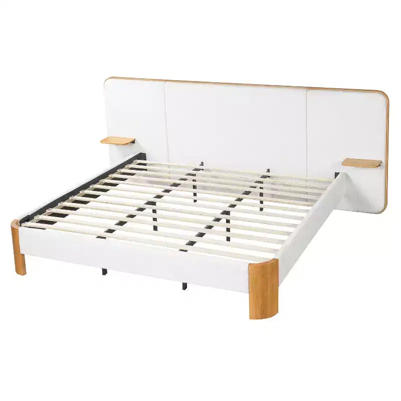 Cadre de lit en caoutchouc avec matelas moelleux en laine