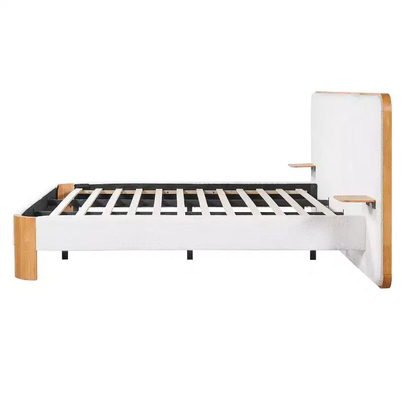 Cadre de lit en caoutchouc avec matelas moelleux en laine