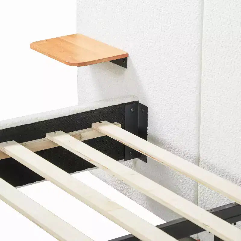 Cadre de lit en caoutchouc avec matelas moelleux en laine