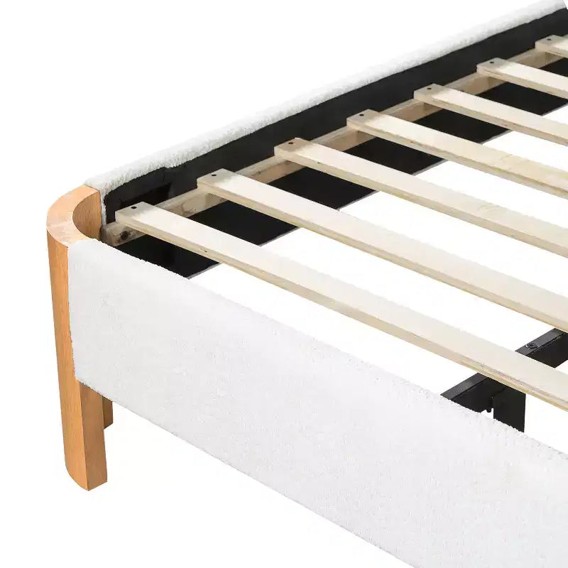 Cadre de lit en caoutchouc avec matelas moelleux en laine