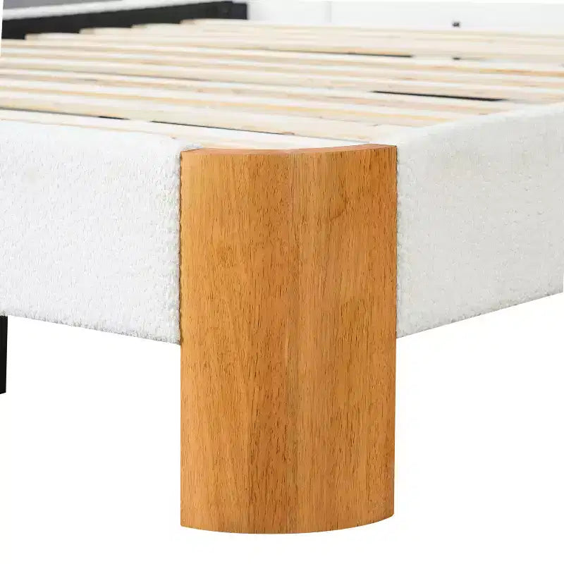 Cadre de lit en caoutchouc avec matelas moelleux en laine