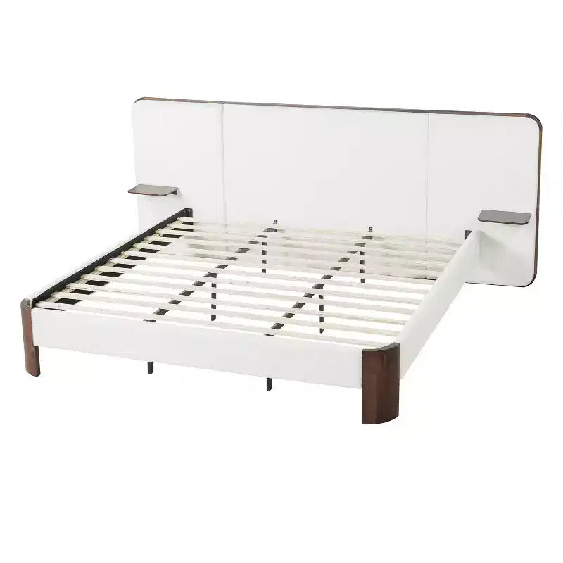 Cadre de lit en caoutchouc avec matelas moelleux en laine