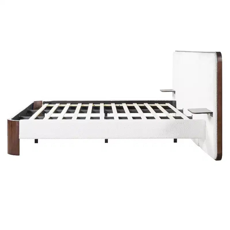 Cadre de lit en caoutchouc avec matelas moelleux en laine