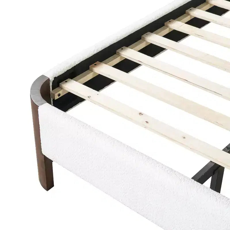Cadre de lit en caoutchouc avec matelas moelleux en laine