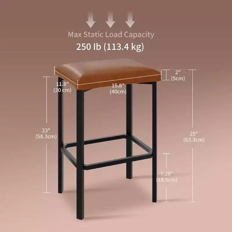 Tabourets de bar en cuir