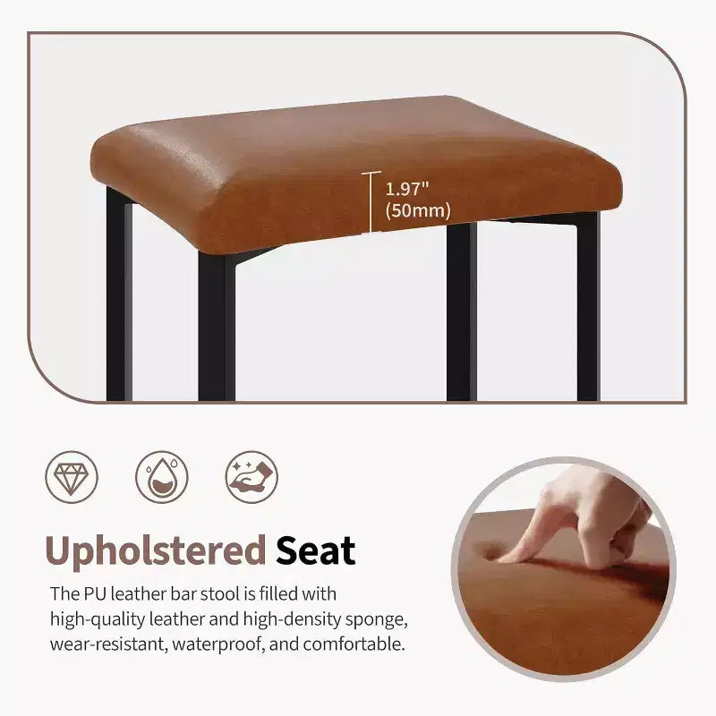Tabourets de bar en cuir