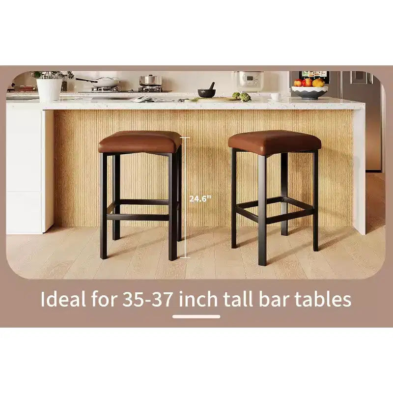 Tabourets de bar en cuir