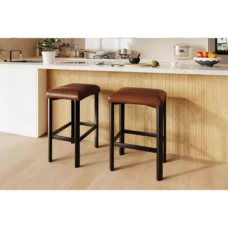 Tabourets de bar en cuir