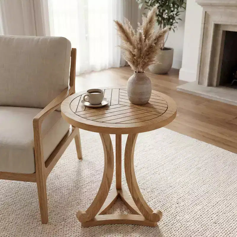 Table d'appoint ronde moderne en bois