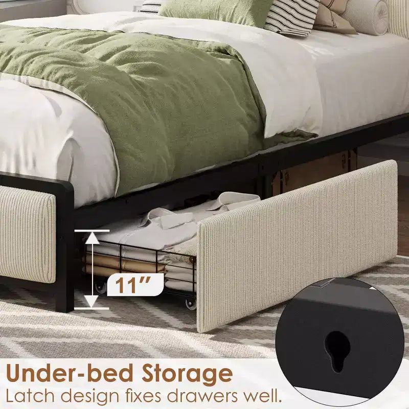 Cadre de lit plateforme pour matelas double