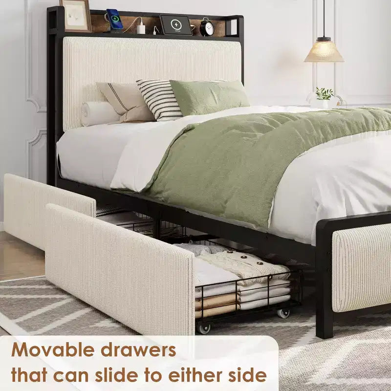 Cadre de lit plateforme pour matelas double