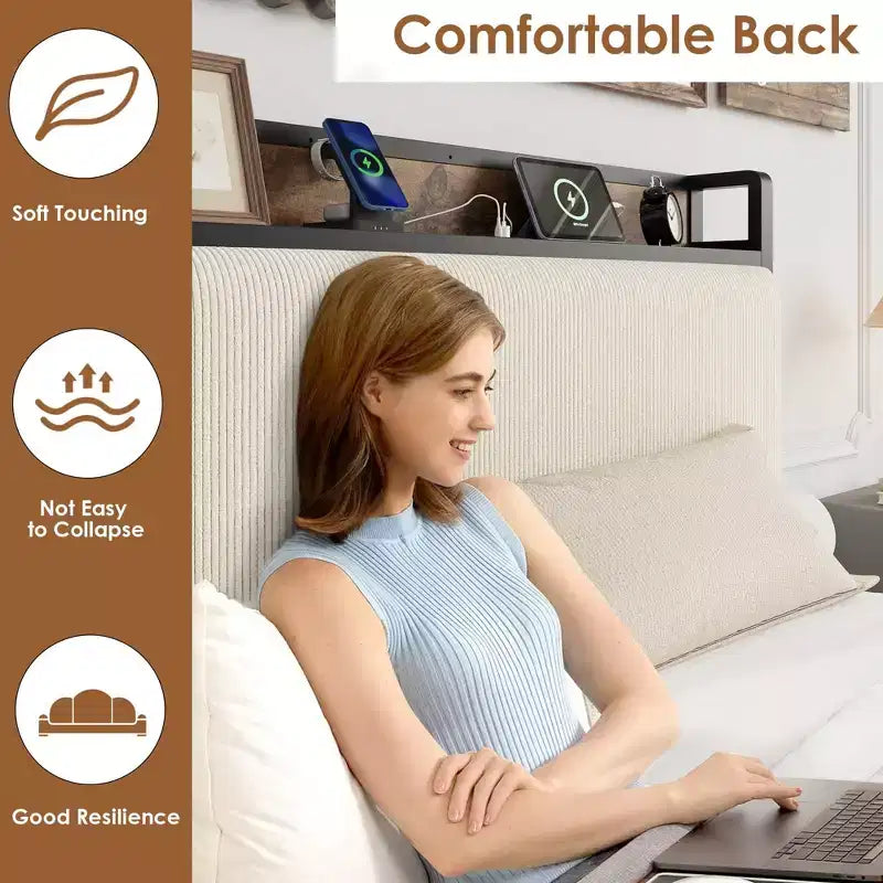Cadre de lit plateforme pour matelas double