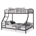Space-Saving Twin Over Full Bunk Bed Arched Guardrail No Box Spring Needed Ladder Sturdy Slats Support