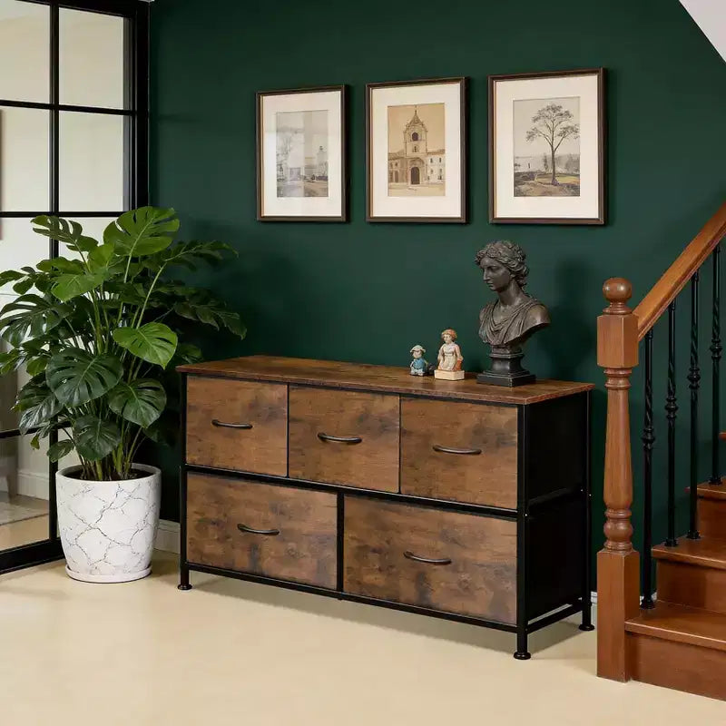 Armoire de rangement en métal et tissu