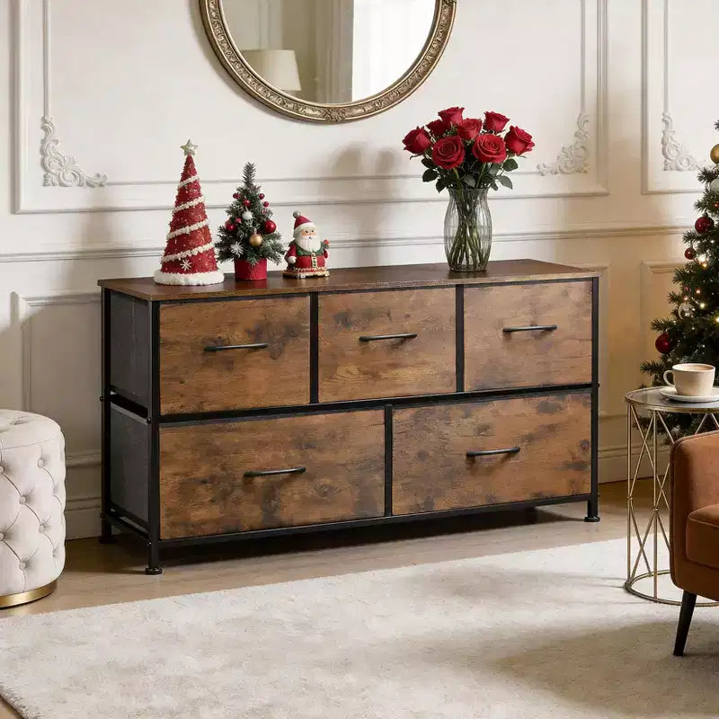 Armoire de rangement en métal et tissu
