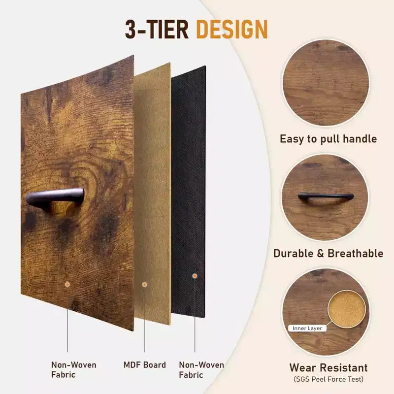 Armoire de rangement en métal et tissu