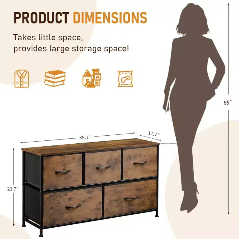 Armoire de rangement en métal et tissu