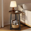 Table d'appoint ronde à double plateau