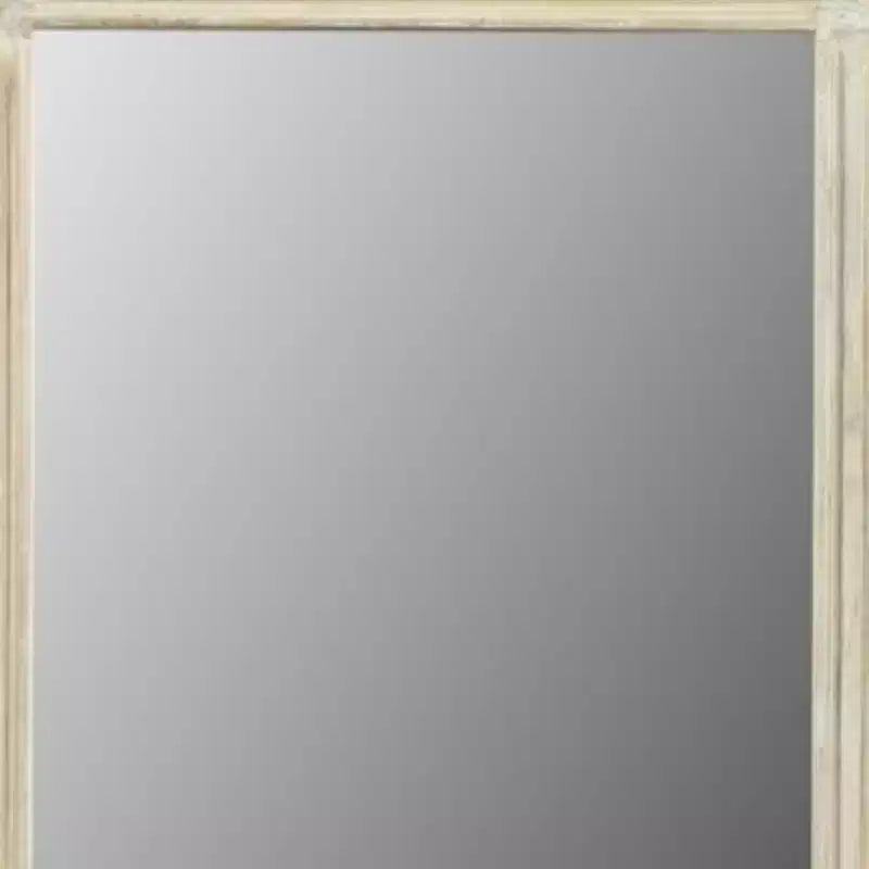 Miroir décoratif à cadre en bois massif blanc