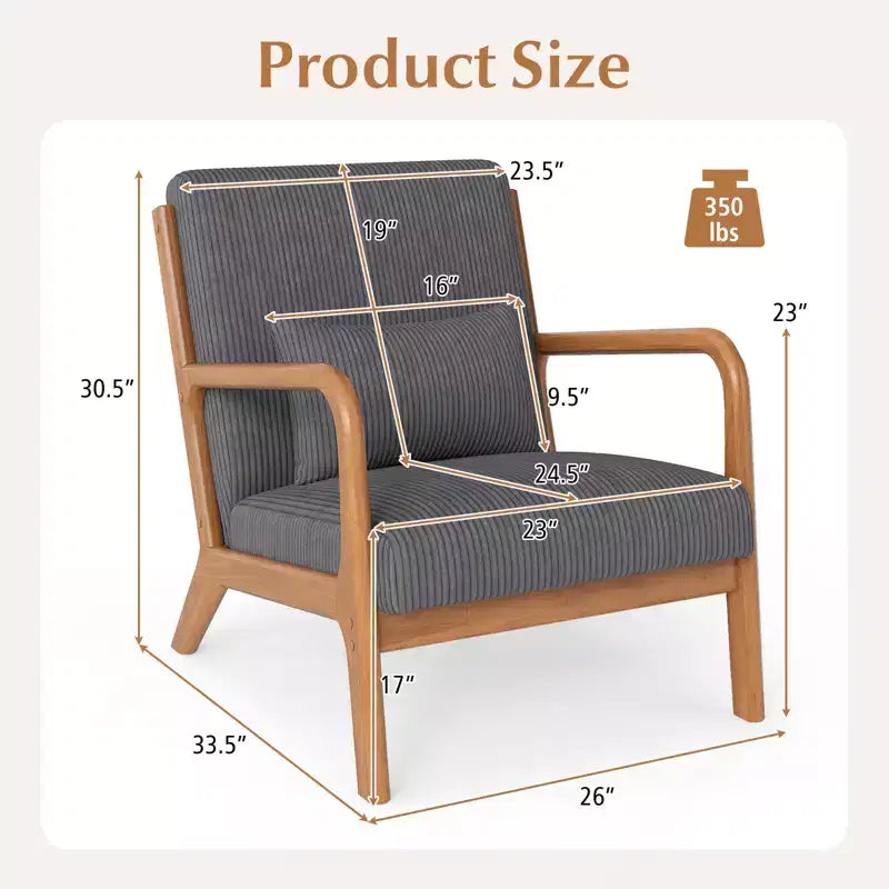 Fauteuil inclinable en velours côtelé