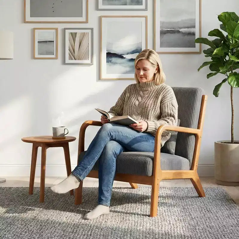 Fauteuil inclinable en velours côtelé