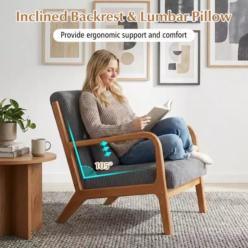 Fauteuil inclinable en velours côtelé