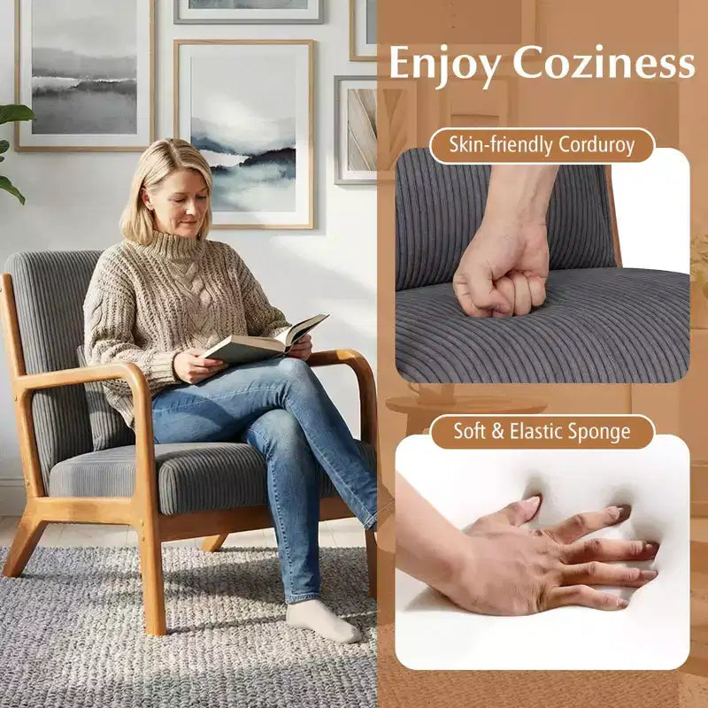 Fauteuil inclinable en velours côtelé