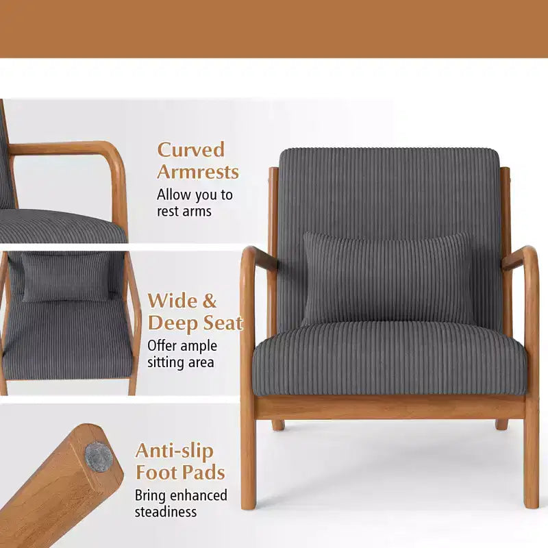 Fauteuil inclinable en velours côtelé