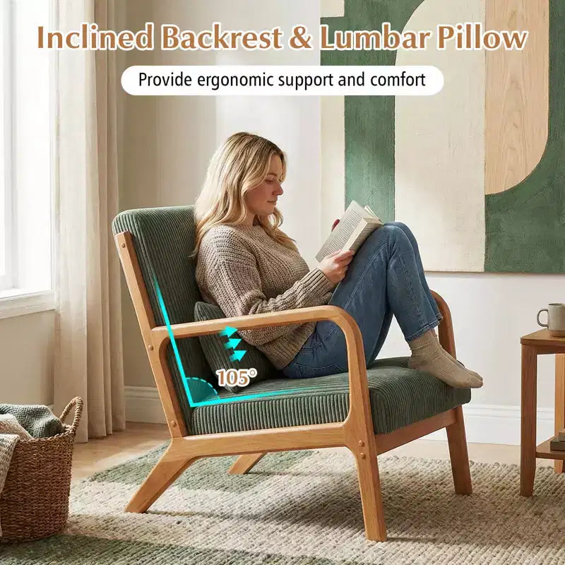 Fauteuil inclinable en velours côtelé