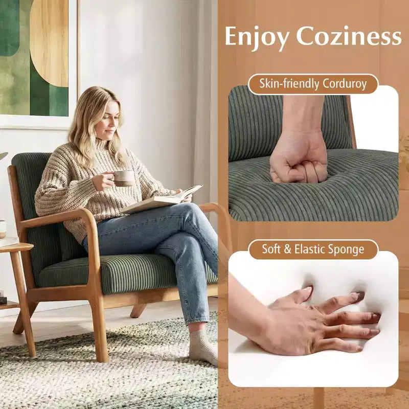 Fauteuil inclinable en velours côtelé