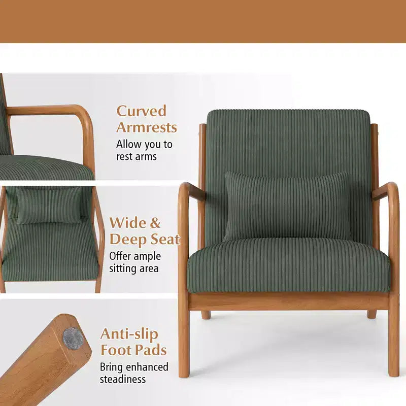 Fauteuil inclinable en velours côtelé
