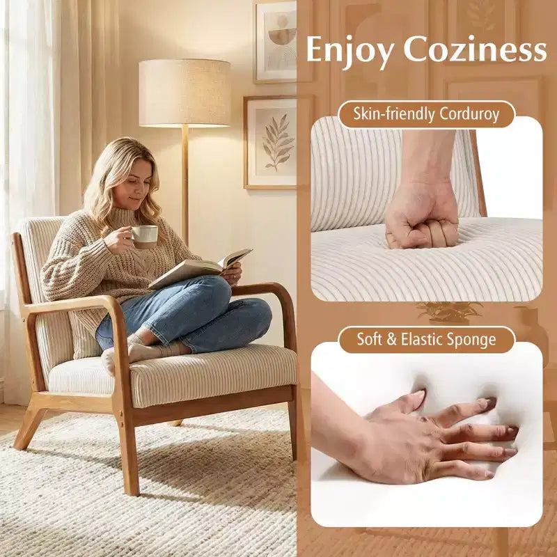 Fauteuil inclinable en velours côtelé