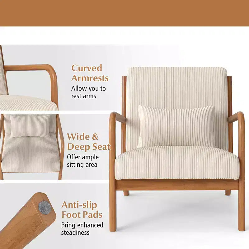 Fauteuil inclinable en velours côtelé