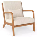 Costway 1/2 PCS Modern Accent Chair Corduroy Upholstered Lounge Chair with Rubber Wood Armrests Beige/Green/Gray + Brown