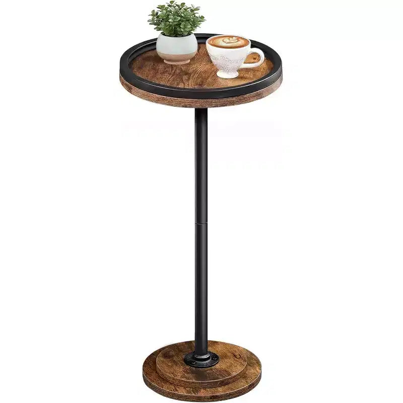 ALUCSET Small Round Side Table Drink Table Coffee Martini Table with Pedestal Accent for Small Spaces in Living Room Bedroom Sofa Couch
