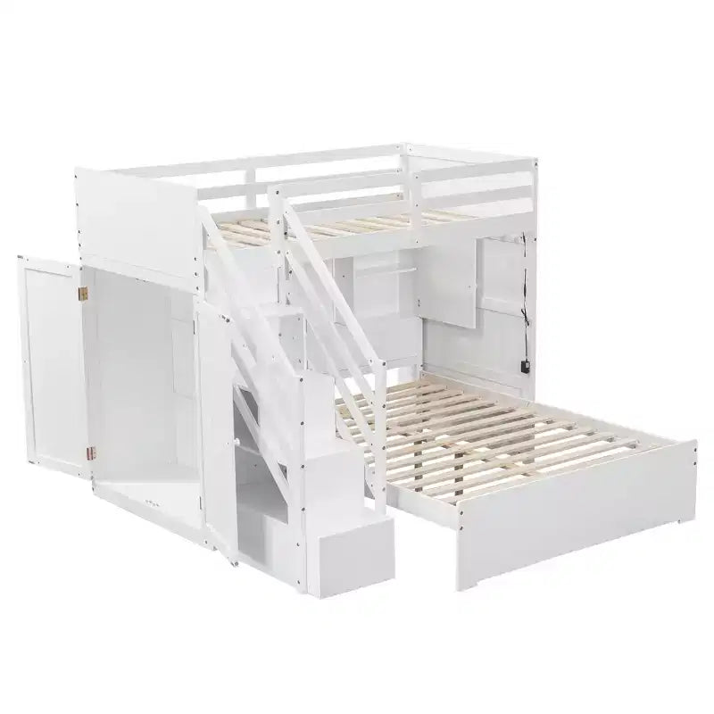 Lit simple en hauteur, lit double en bas