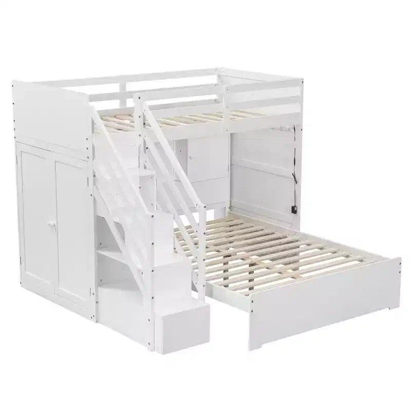 Lit simple en hauteur, lit double en bas