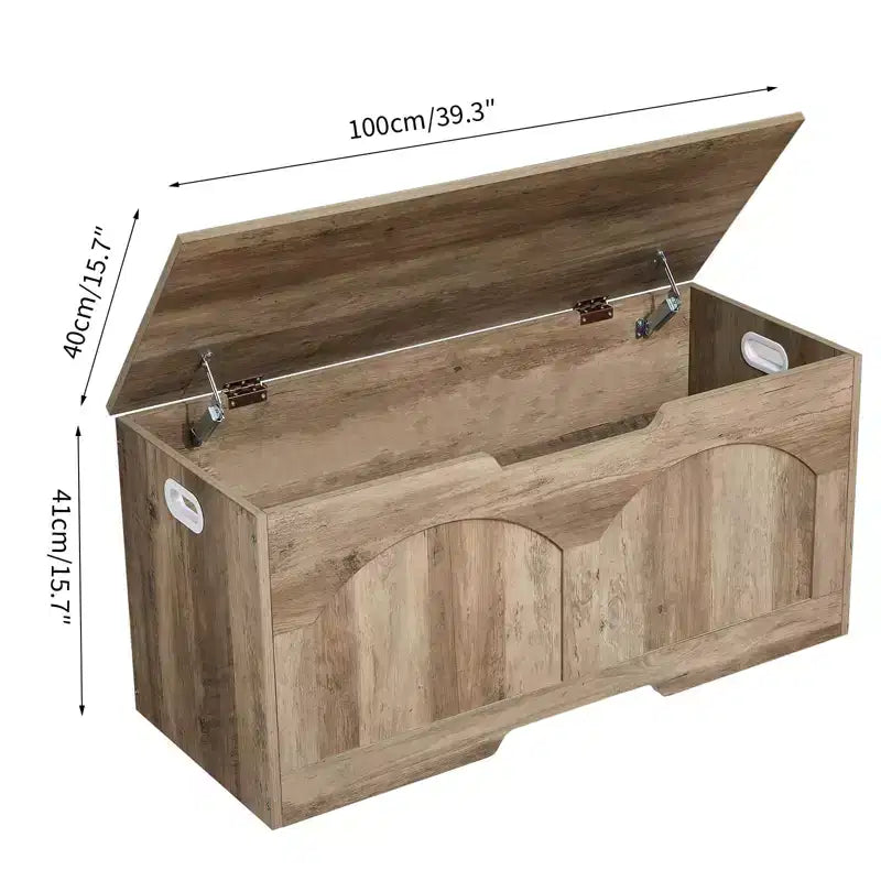 Banc de rangement en bois rétro