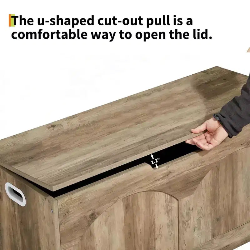Banc de rangement en bois rétro
