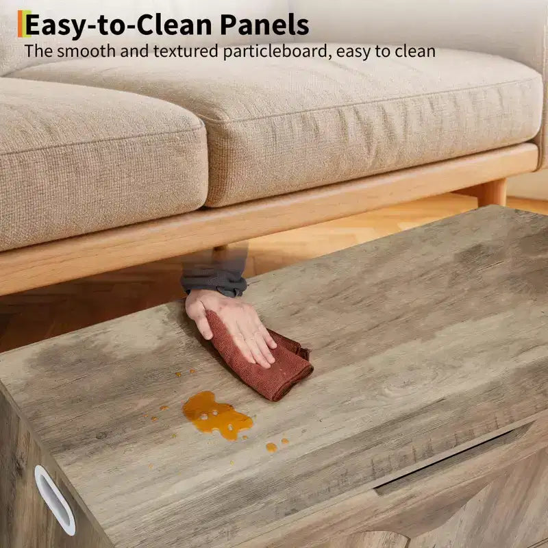 Banc de rangement en bois rétro