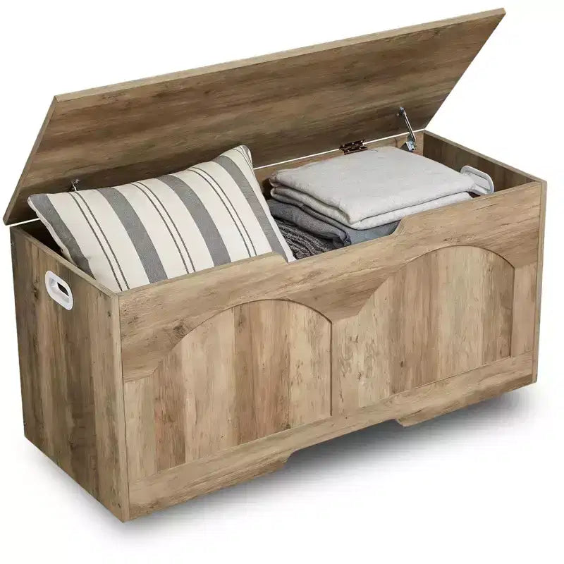 Banc de rangement en bois rétro