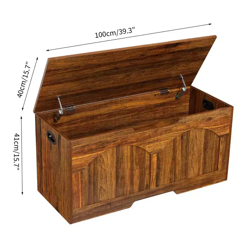 Banc de rangement en bois rétro