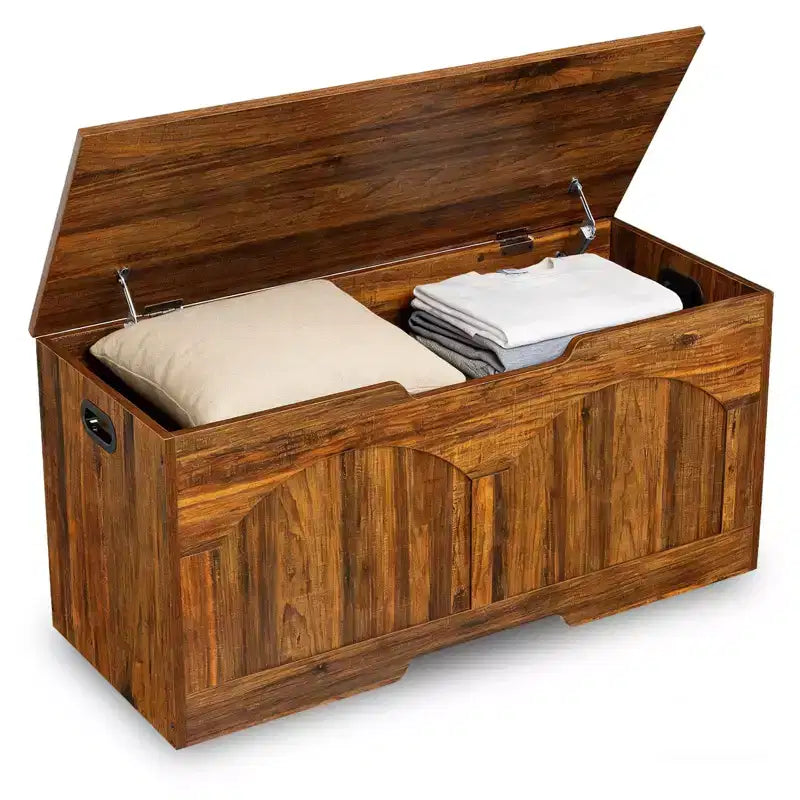 Banc de rangement en bois rétro
