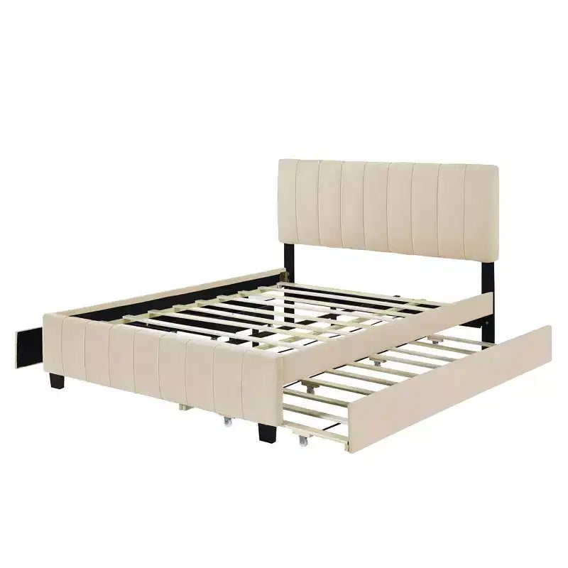Lit plateforme tapissé de velours