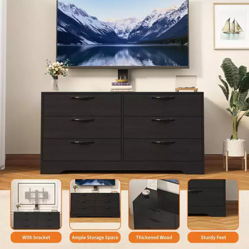 Meuble TV console en bois
