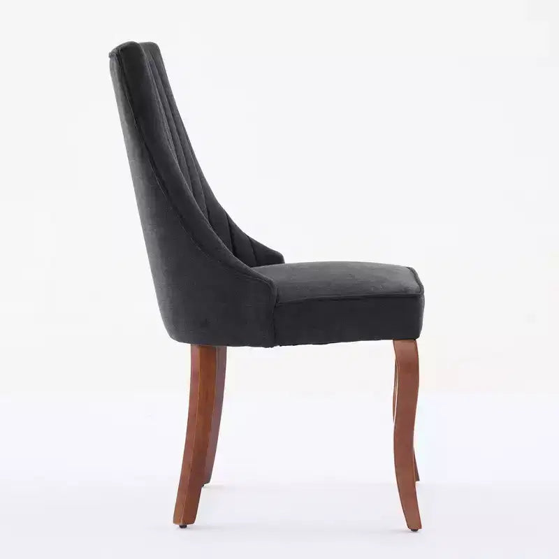 Chaise de salle à manger en bois avec coussin en velours