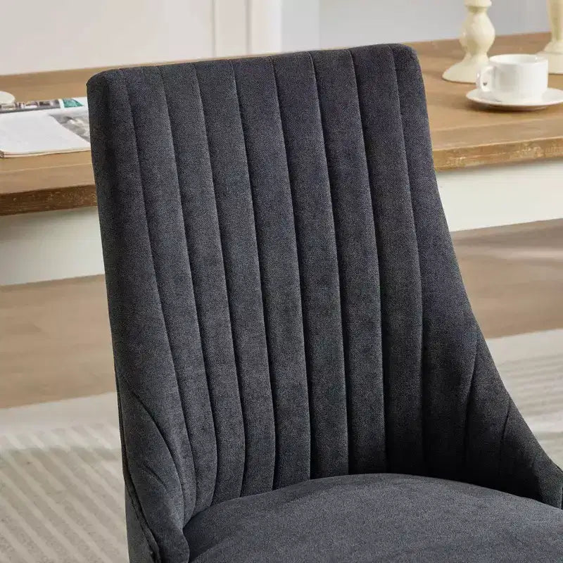 Chaise de salle à manger en bois avec coussin en velours